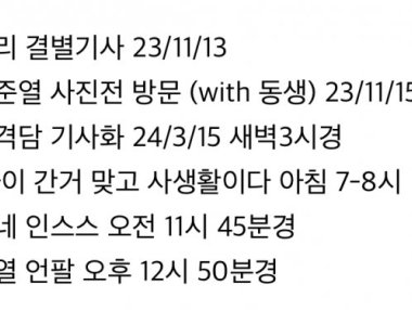 惠利、柳俊烈、韩韶禧从2023年至今的时间线总结